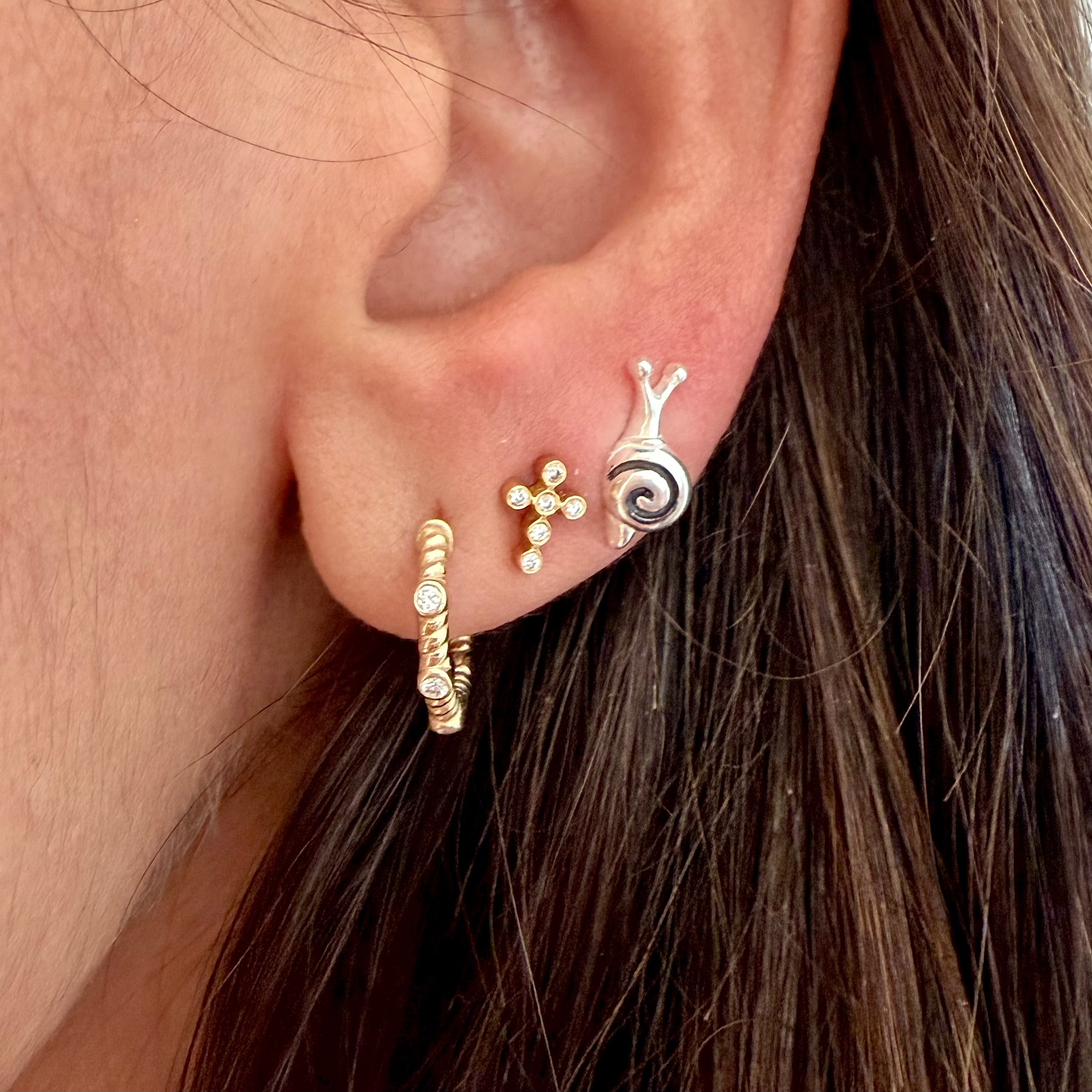 Silver Snail Studs