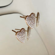 Pave Heart Earrings