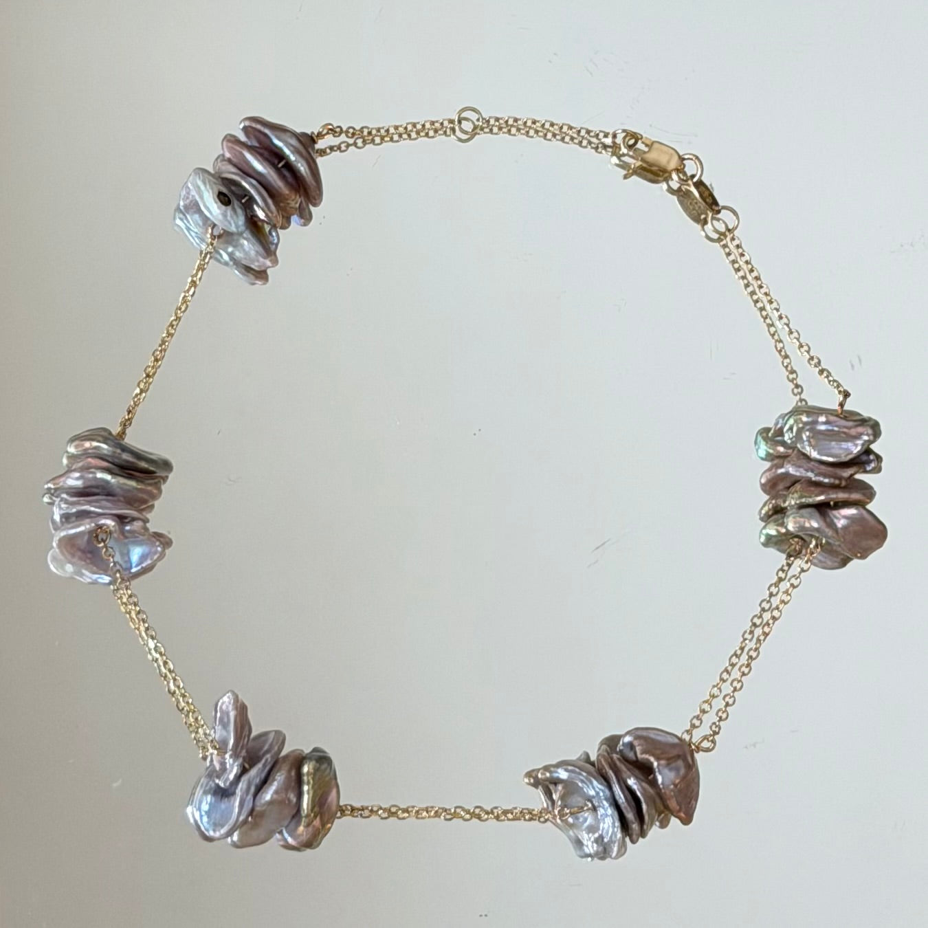 Anklet Chain With Grey Pearls