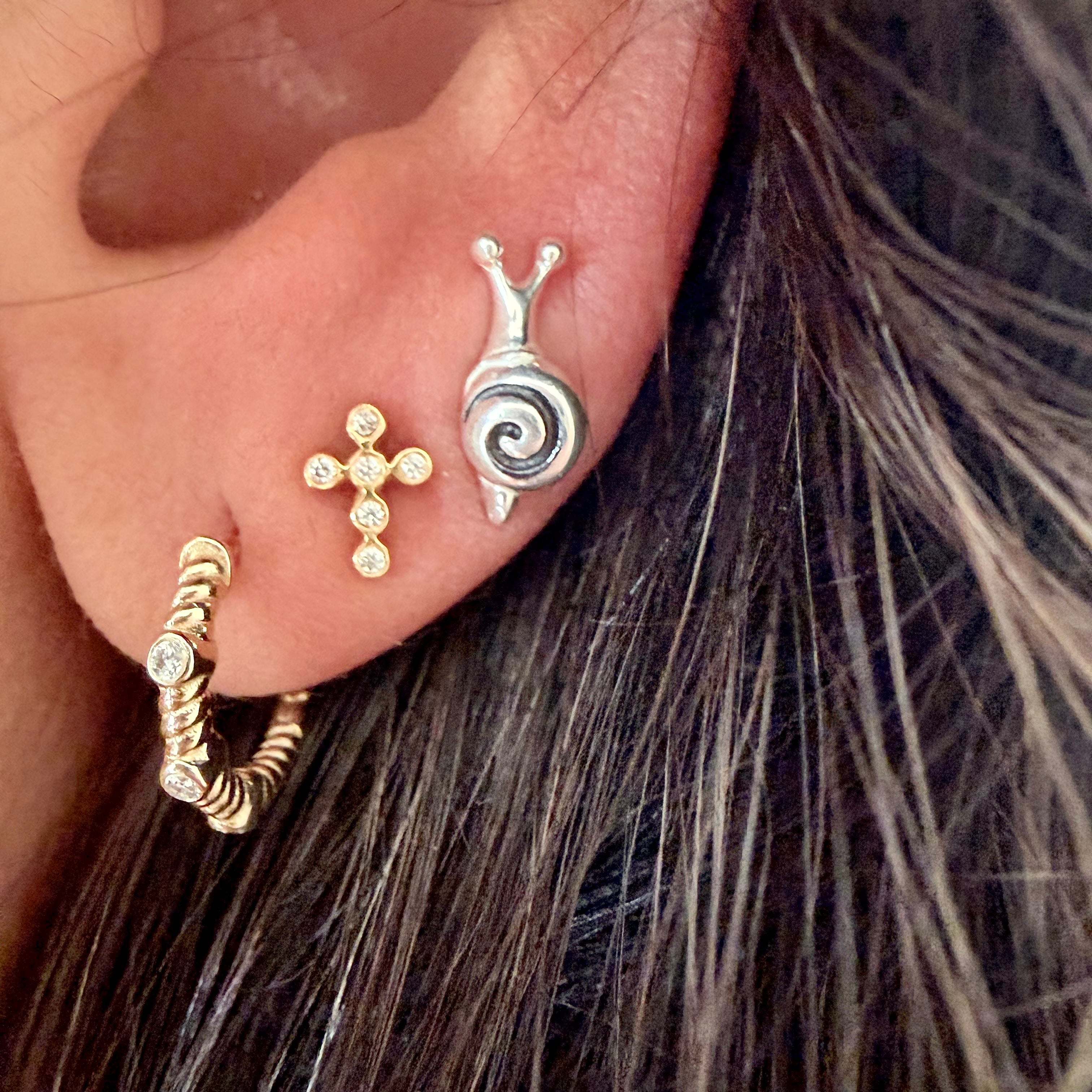 Silver Snail Studs