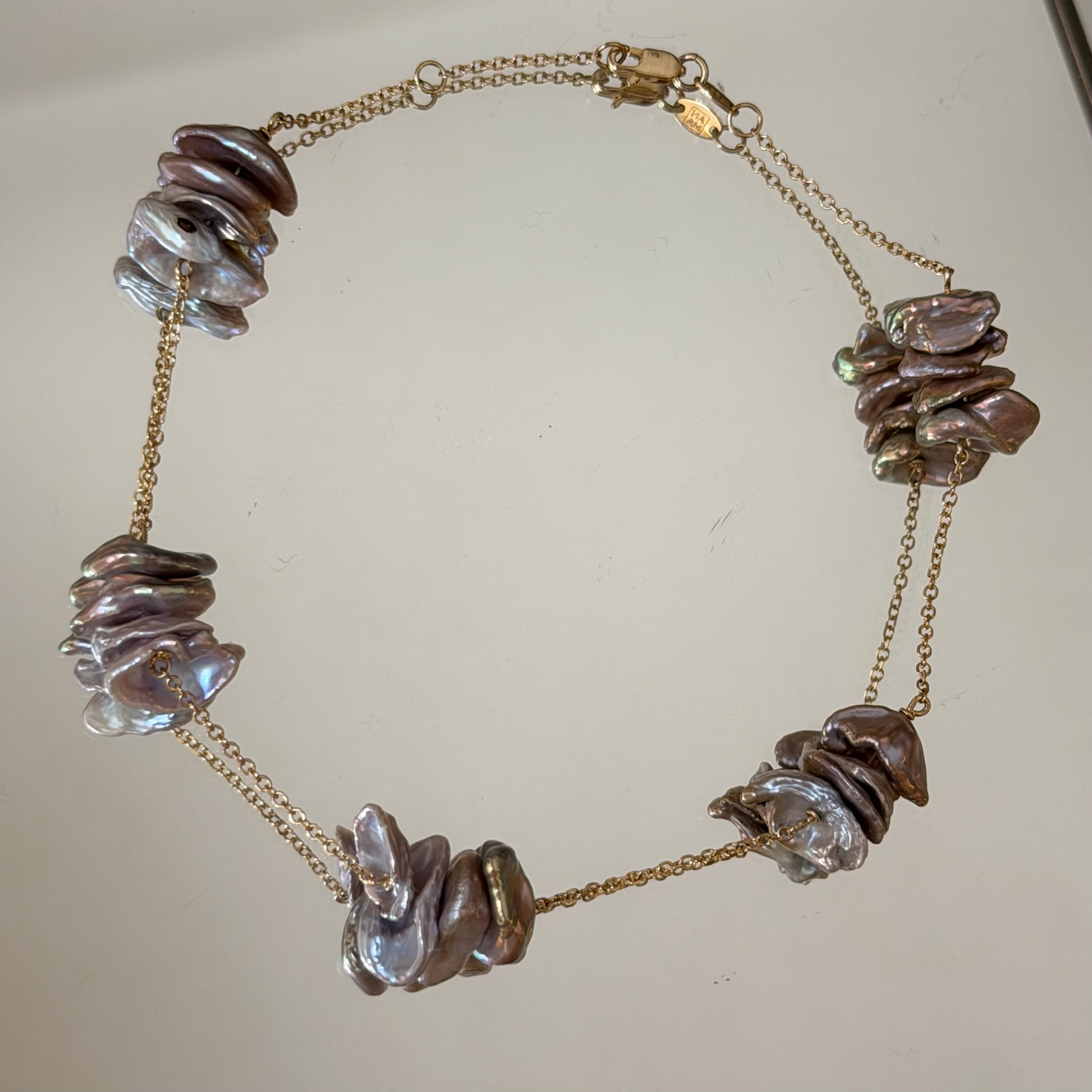 Anklet Chain With Grey Pearls