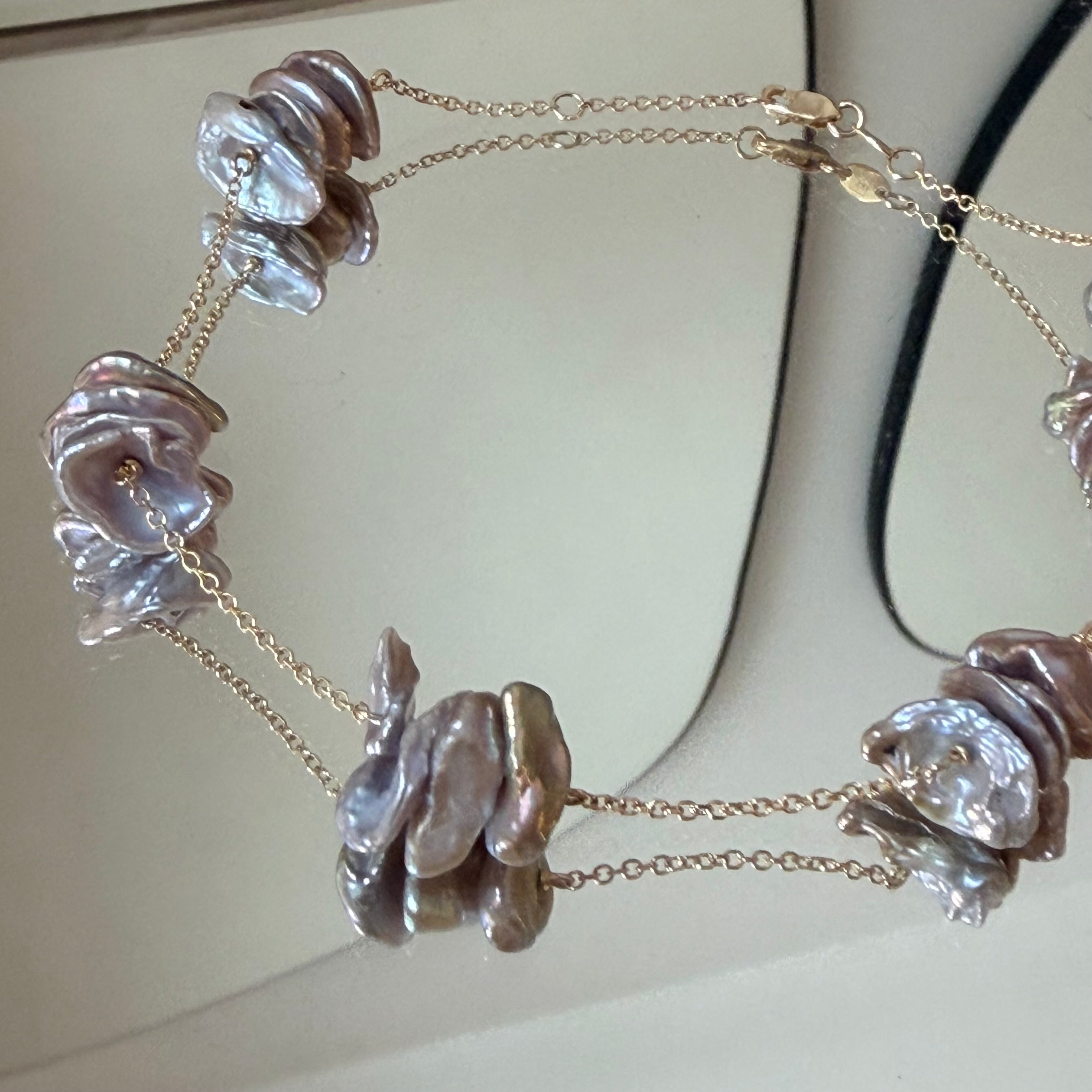 Anklet Chain With Grey Pearls