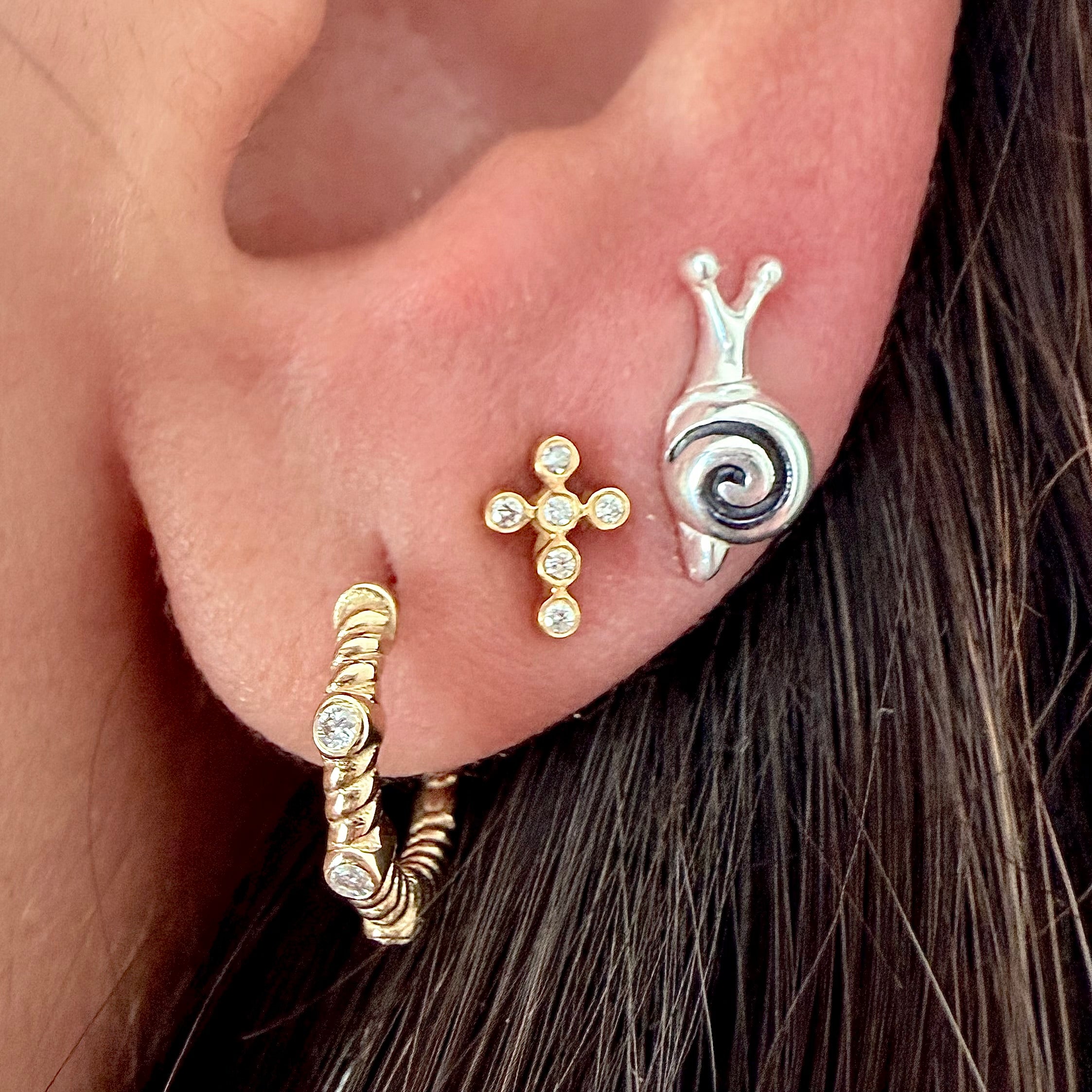 Silver Snail Studs