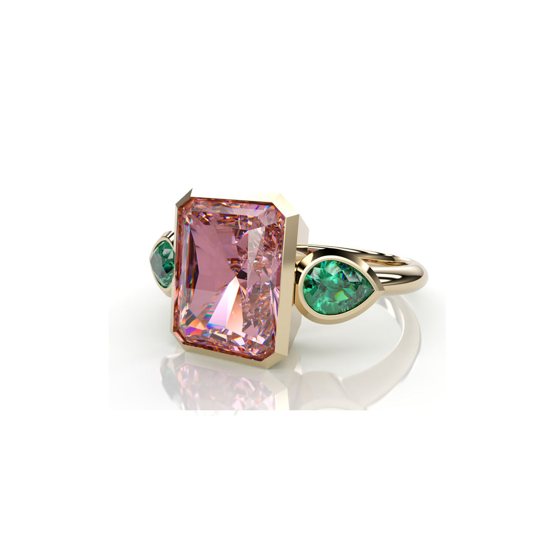 14K Gold Rainbow Ring