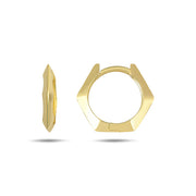 9K Gold Hexagon Hoops