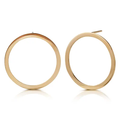 14K Gold Circle Earrings