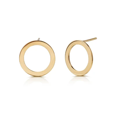 14K Gold Small Circle Earrings