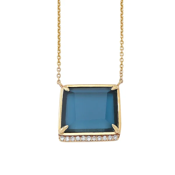Cycladic Blue Necklace with Diamonds