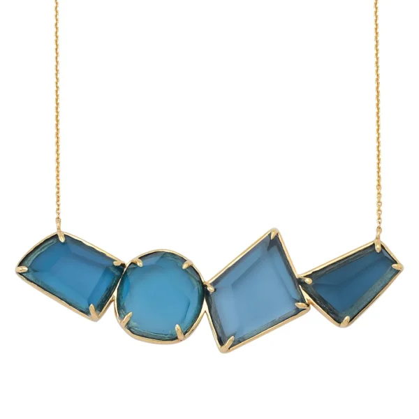 Four Gem Cycladic Blue Necklace