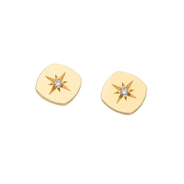 Cushion Diamond Star Earrings