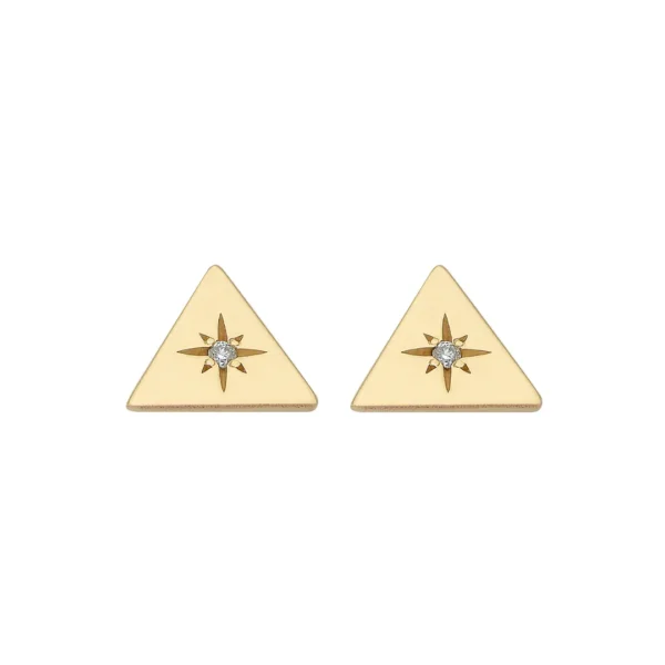 Triangle Diamond Star Earrings