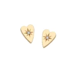 Heart Diamond Star Earrings