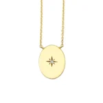 Oval Diamond Star Necklace