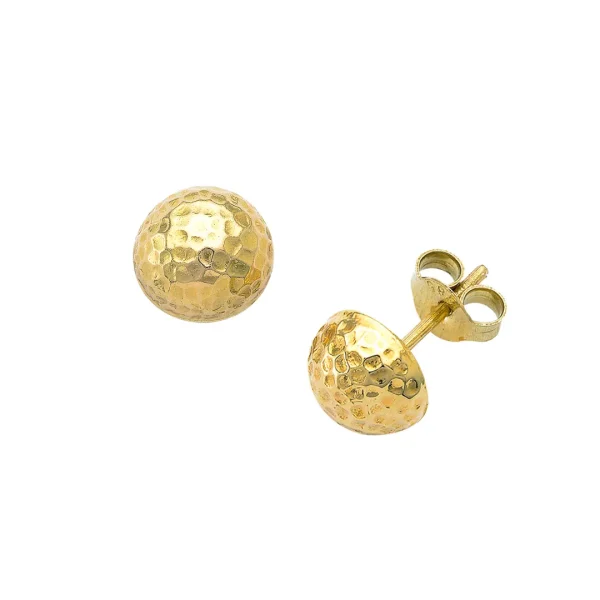 14K Gold Hammered Earrings
