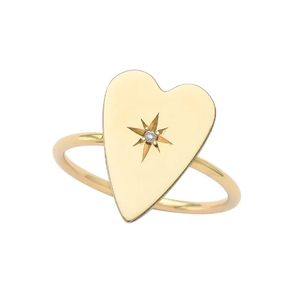 Heart Diamond Star Ring
