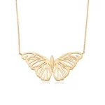 14K Gold Perforated Butterfly Necklace