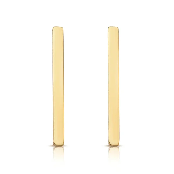 14K Gold Long Line Earrings