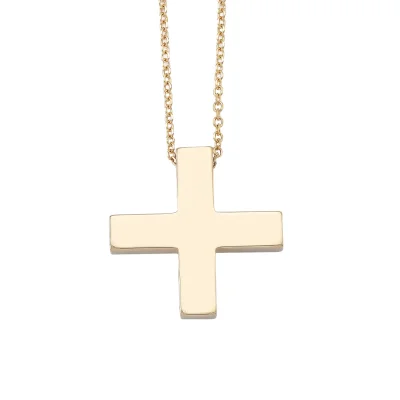 Almost Square Narrow  Gold Cross