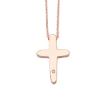 Pointed Edges Gold Cross with Diamond