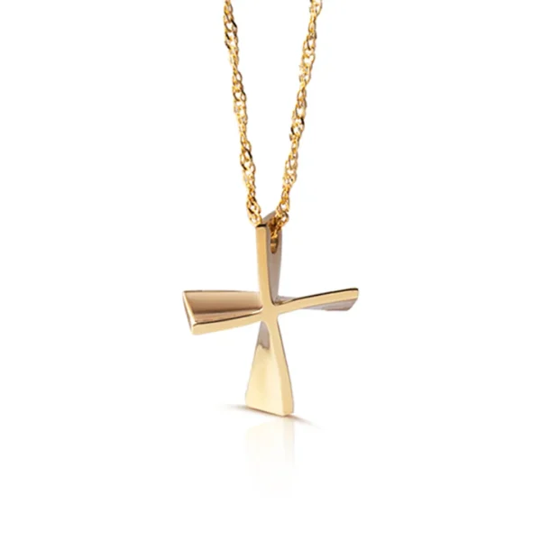 Twist Squared Gold Cross