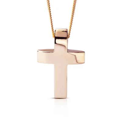 Double Curved Gold Cross Pendant