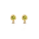 18K Gold Peridot and Diamond Earrings