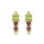 18K Gold long earrings with Peridot