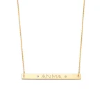 Gold thick bar personalised necklace