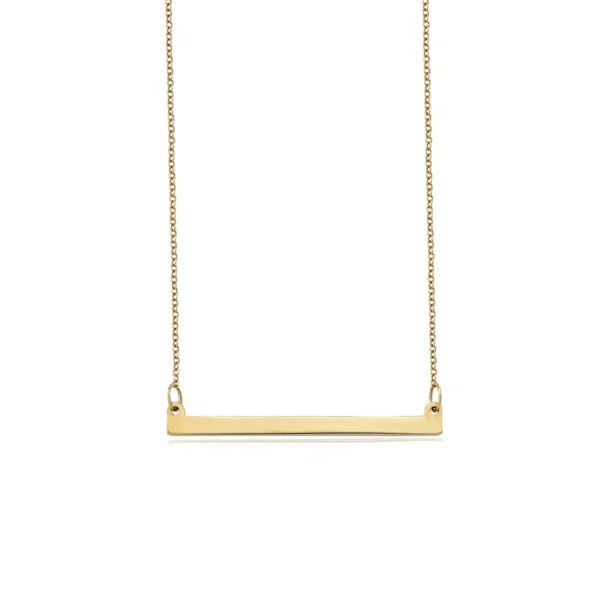 14K Gold personalised bar necklace