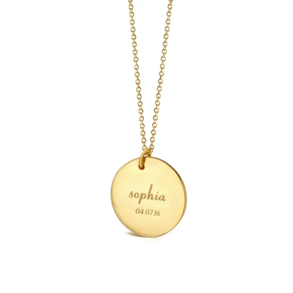 14K Gold personalised disc bigger size