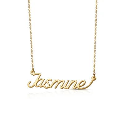 Gold dainty name necklace
