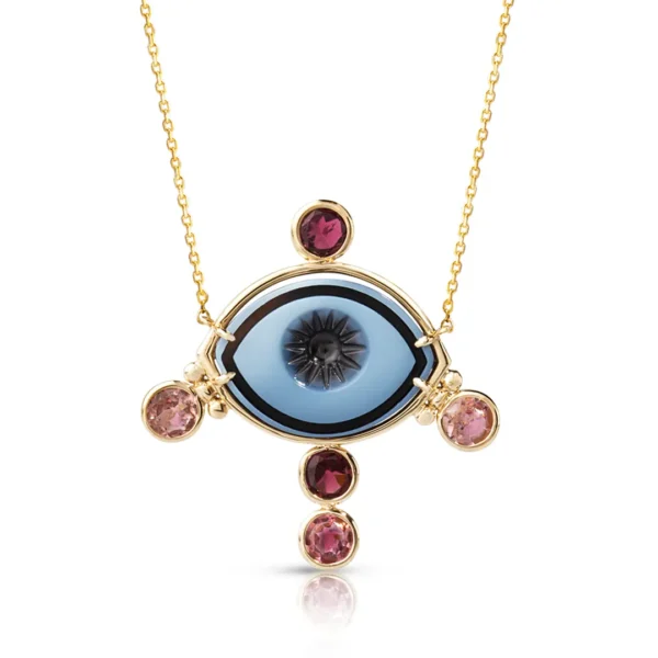Cycladic Talisman Necklace with Cameo Eye