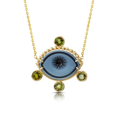 Cycladic Talisman Necklace with Cameo Eye