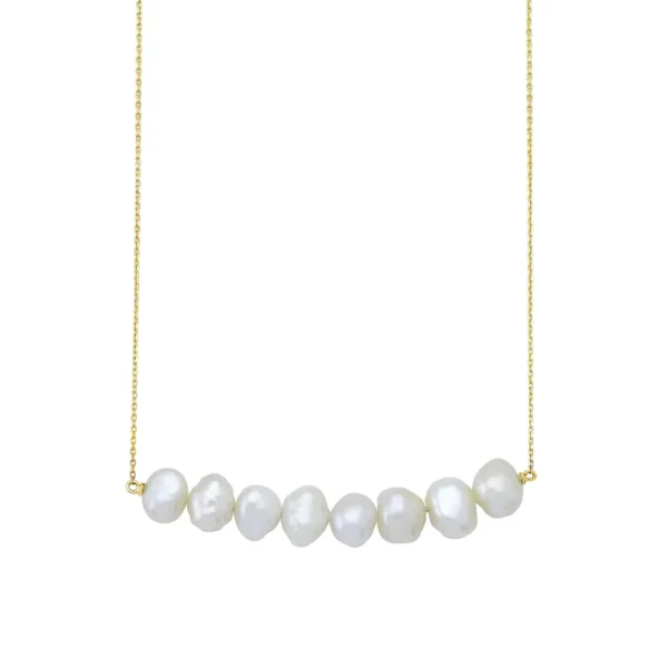 Long Baroque pearl Necklace in line