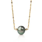 14K gold Grey Pearl Necklace