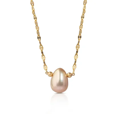 14K gold Pink Pearl Necklace
