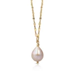 Small Pink Pearl Drop Necklace