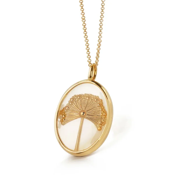 Gold Plated Dandelion Talisman Necklace for 2023