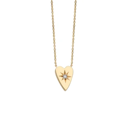 Tiny Heart Diamond Star Necklace