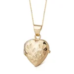 14K Gold Valentine Talisman Heart Locket Pendant