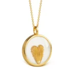 Valentine Talisman Heart Pendant in Gold plated Silver with chain