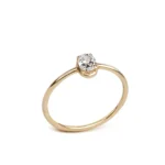 14K  Gold Oval Diamond Ring