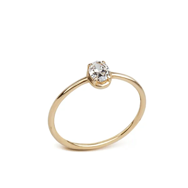 14K  Gold Oval Diamond Ring