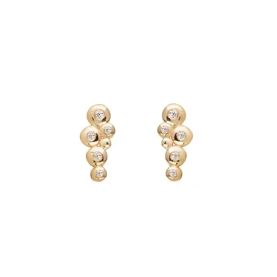 14K Gold Earrings with 5 "Bubble" Diamonds